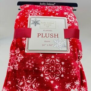 Red Snowflakes Flannel Blanket